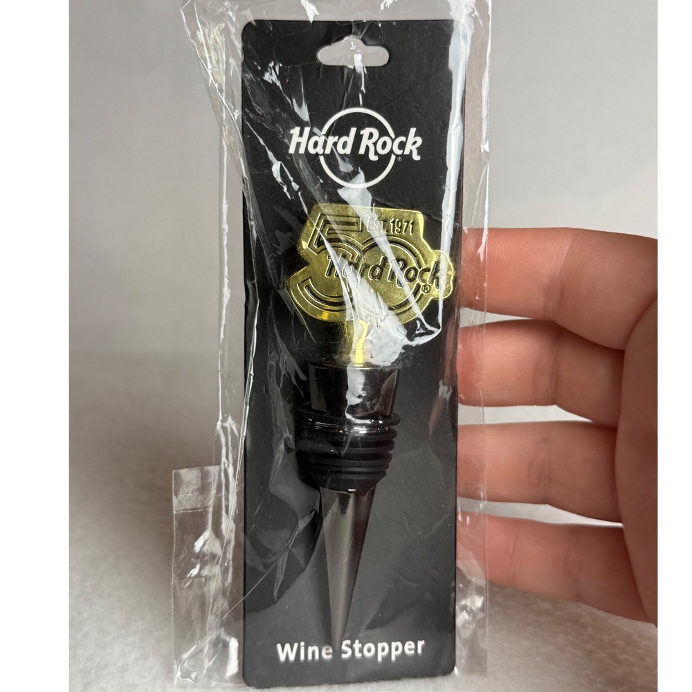 Hard Rock Cafe 50th Anniversary Wine Stopper Gold Black Barware 1971-2021 New
